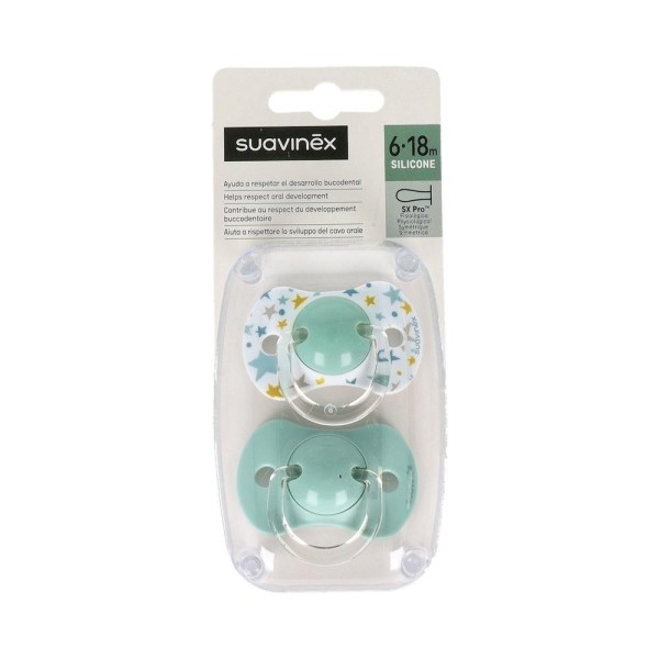 Chupete Fisiologico Suavinex Silicona 6-18 M 2 Un